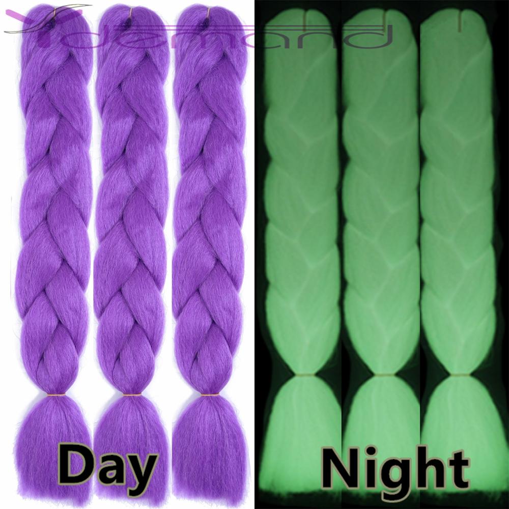 Neon Glowing Synthetic Jum bo-Braiding Hair