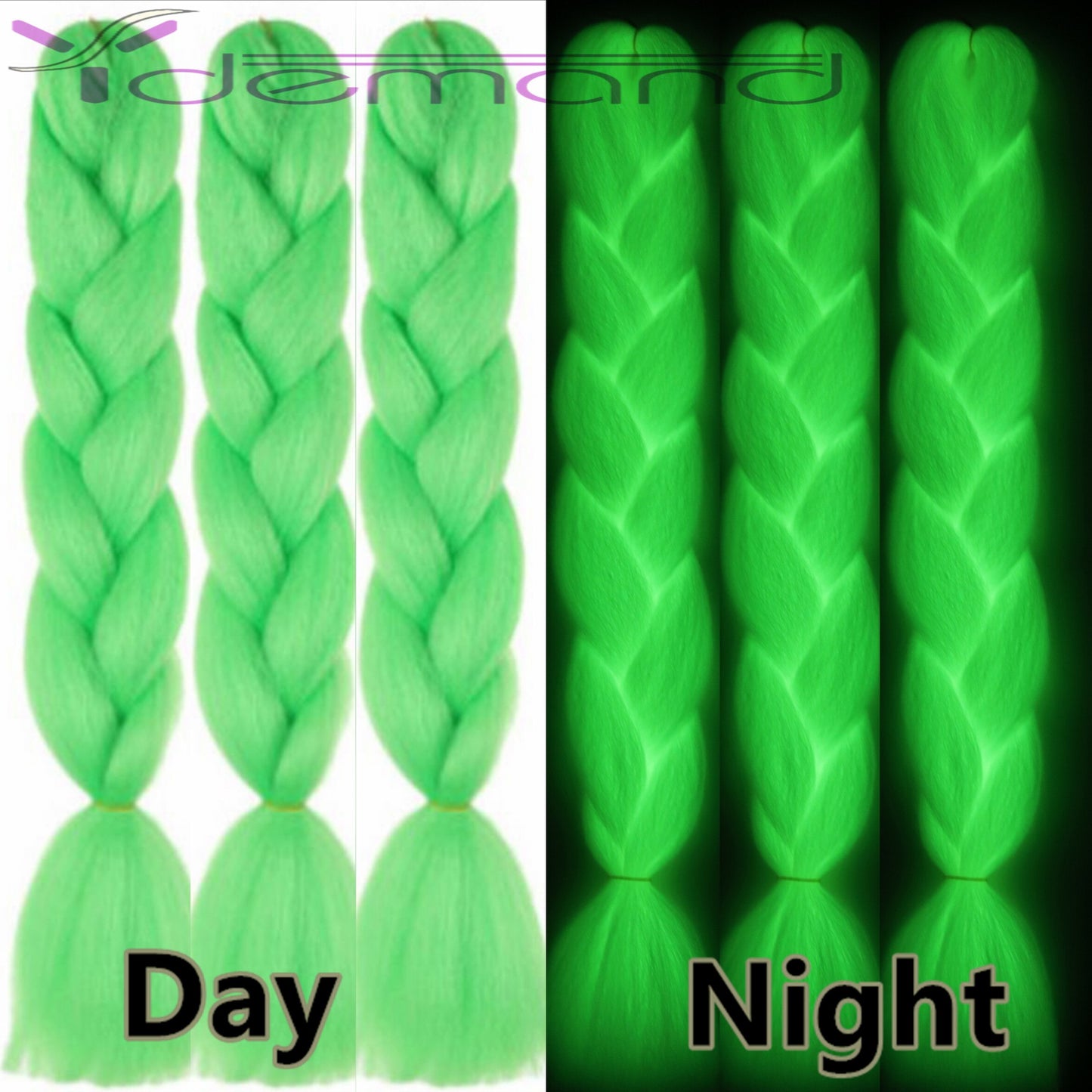 Neon Glowing Synthetic Jum bo-Braiding Hair