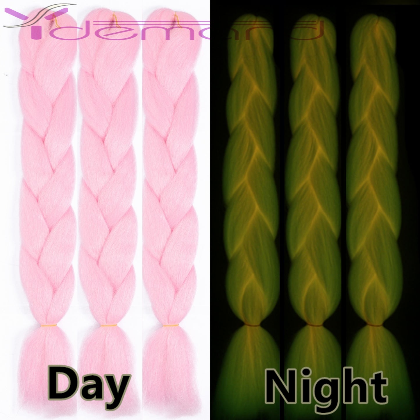 Neon Glowing Synthetic Jum bo-Braiding Hair