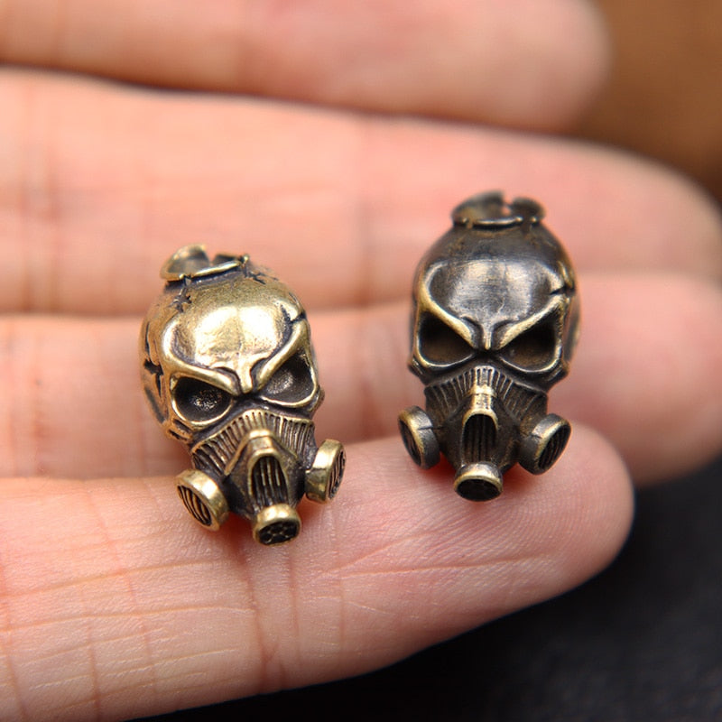 Biochemical Skull Head Brass Beard Bead