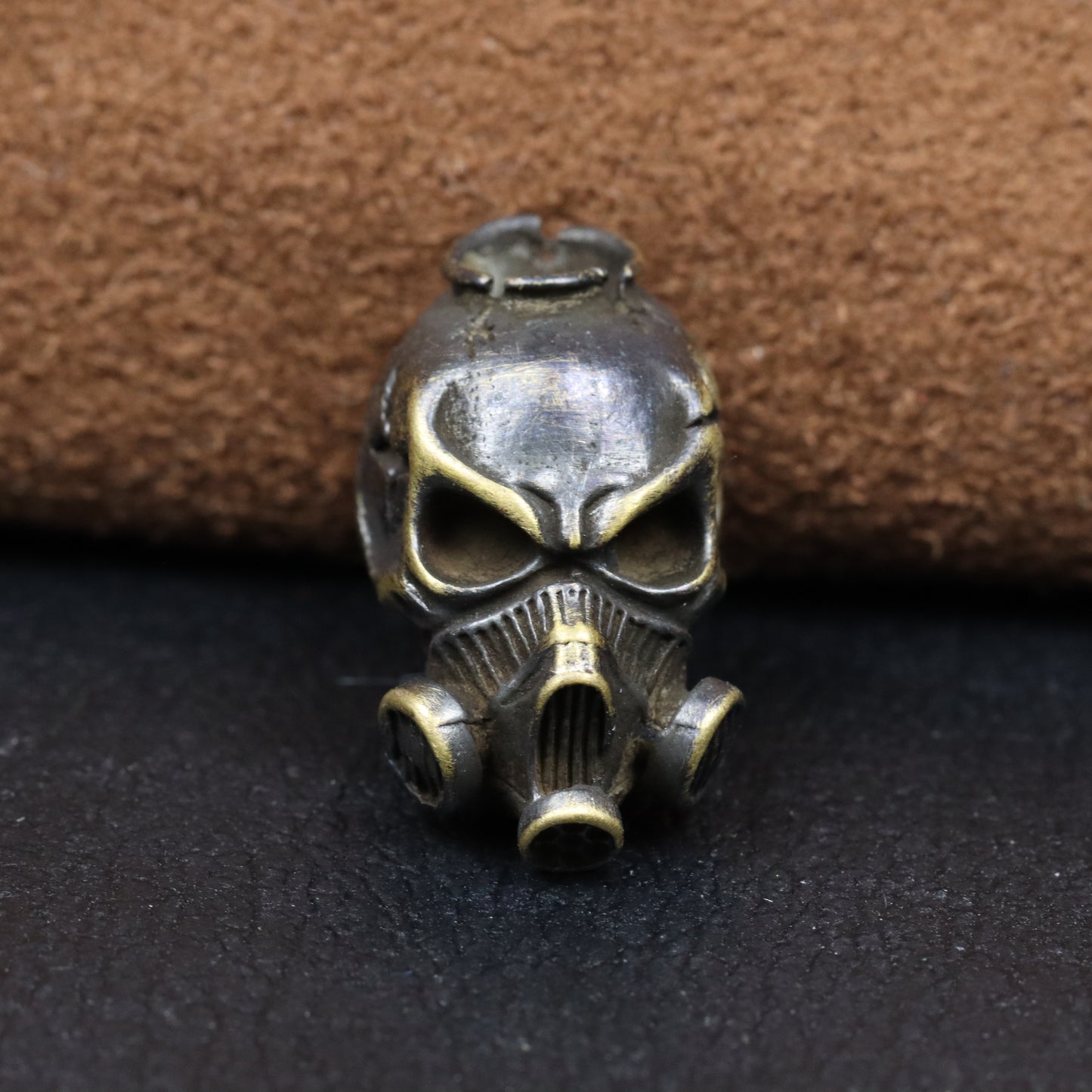 Biochemical Skull Head Brass Beard Bead