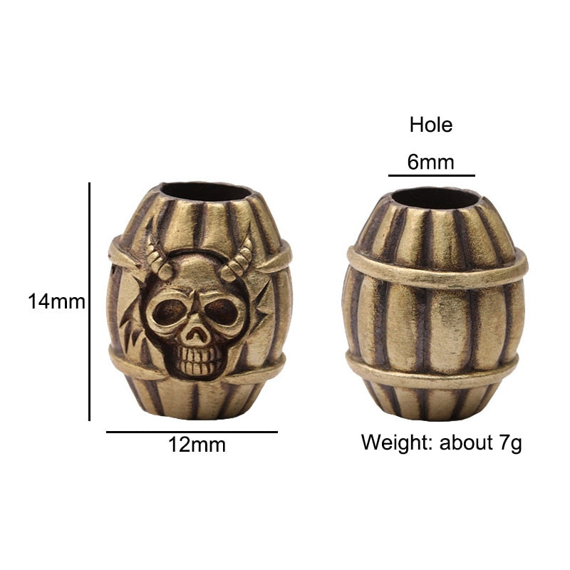 Skull Head Barrel Beard Bead