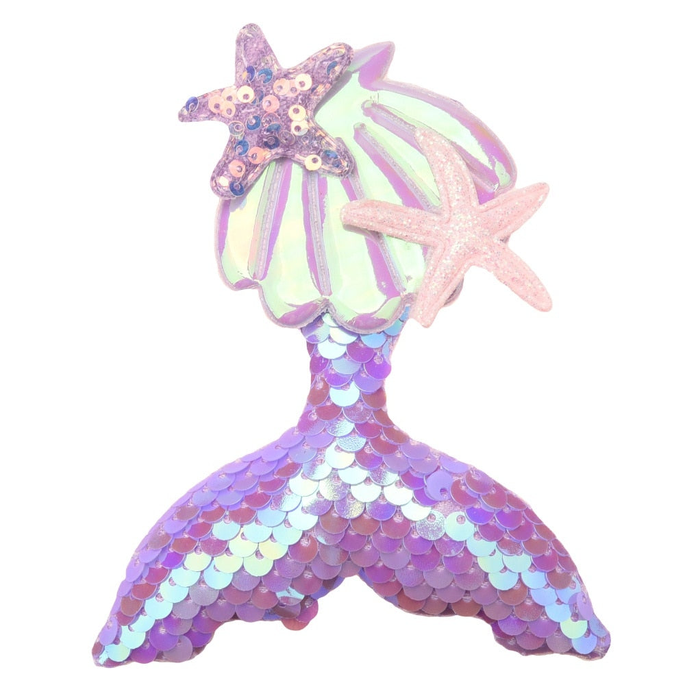 6 Sequin Mermaid tail Hair Clips