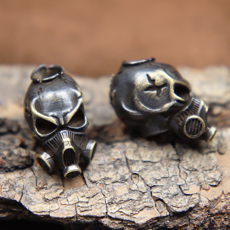 Biochemical Skull Head Brass Beard Bead