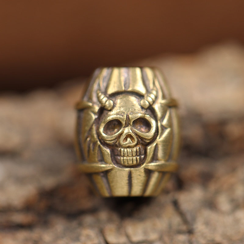 Skull Head Barrel Beard Bead