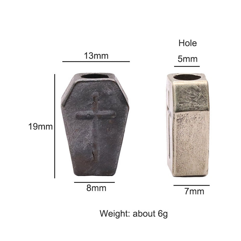 Cross Shield Brass Beard Bead