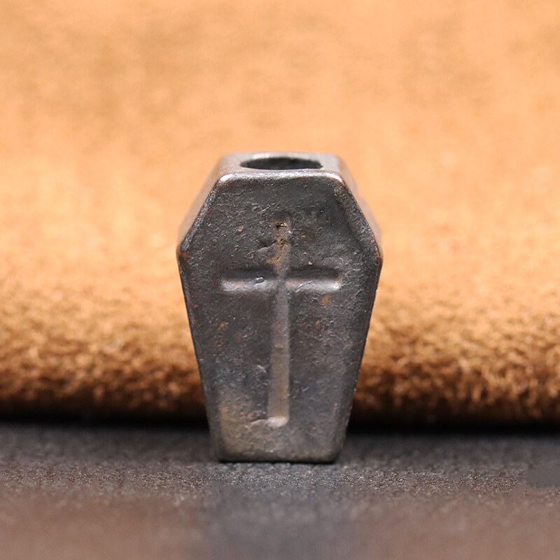 Cross Shield Brass Beard Bead