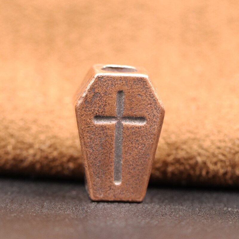 Cross Shield Brass Beard Bead