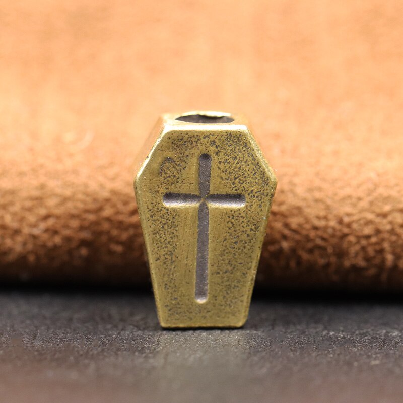 Cross Shield Brass Beard Bead