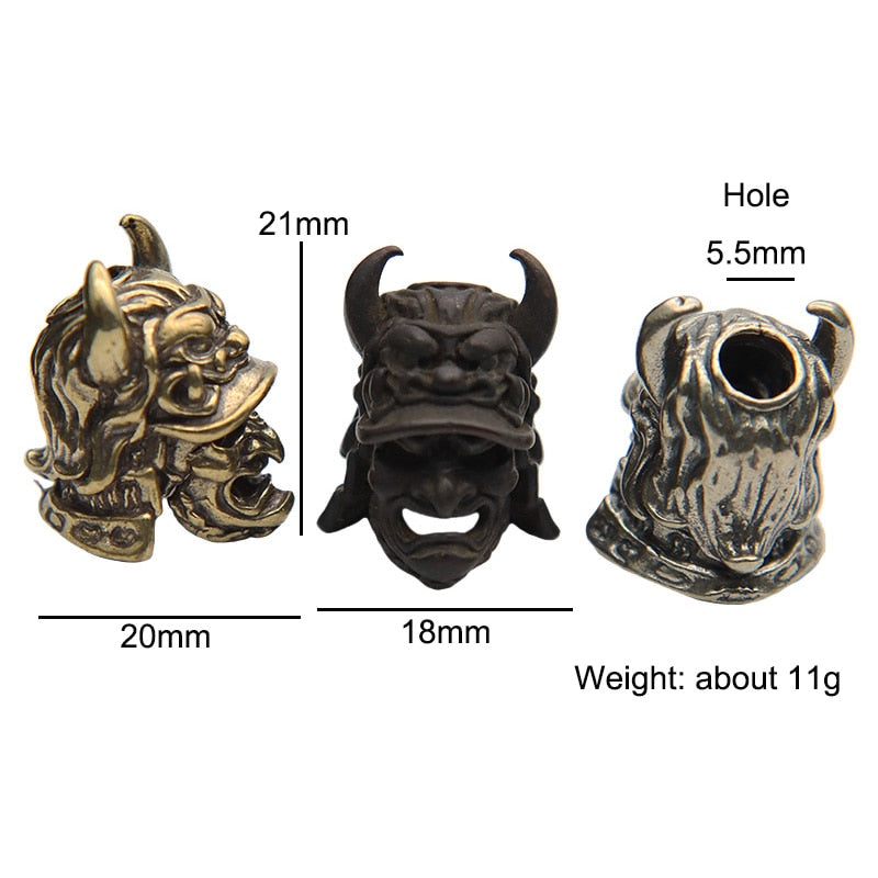 Samurai Helmet Brass Beard Bead