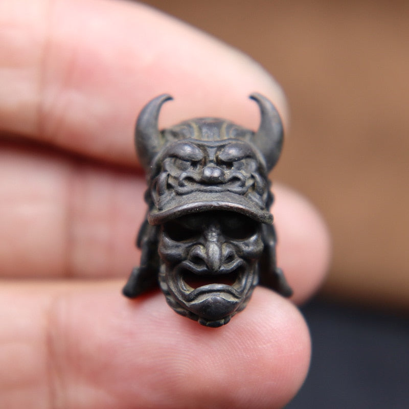 Samurai Helmet Brass Beard Bead