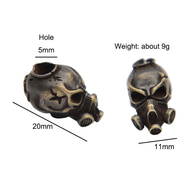 Biochemical Skull Head Brass Beard Bead